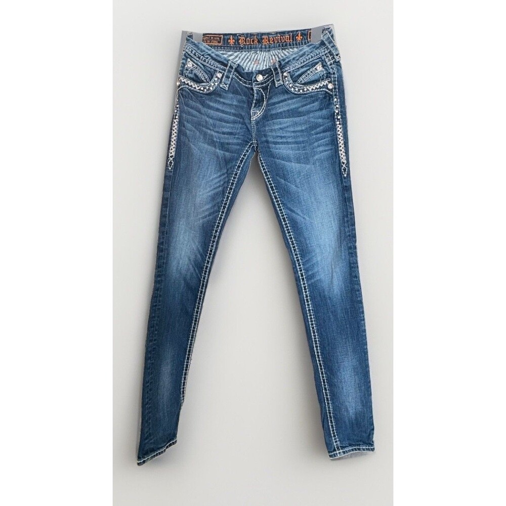 Rock Revival Womens Skinny Jeans Tag Sz 26 (Actual Sz 26" x 33") Y2K